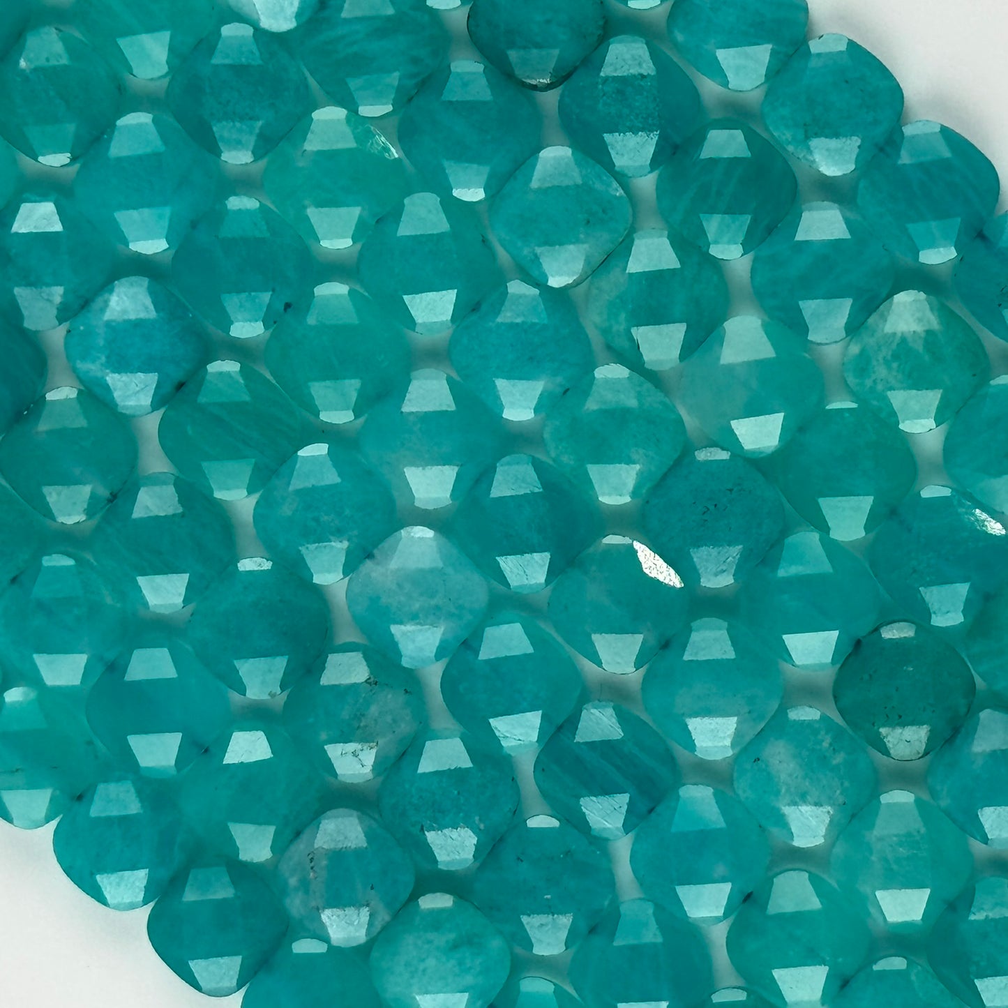 Amazonite Cushion-Cut Square Gemstone Beads