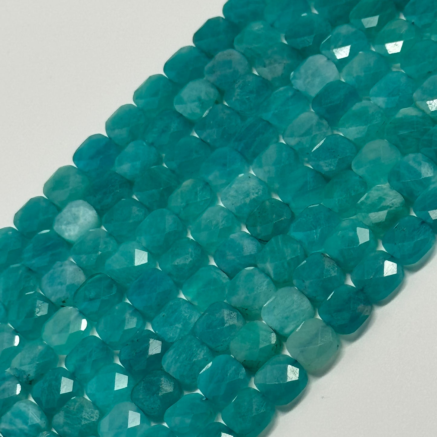 Amazonite Cushion-Cut Square Gemstone Beads