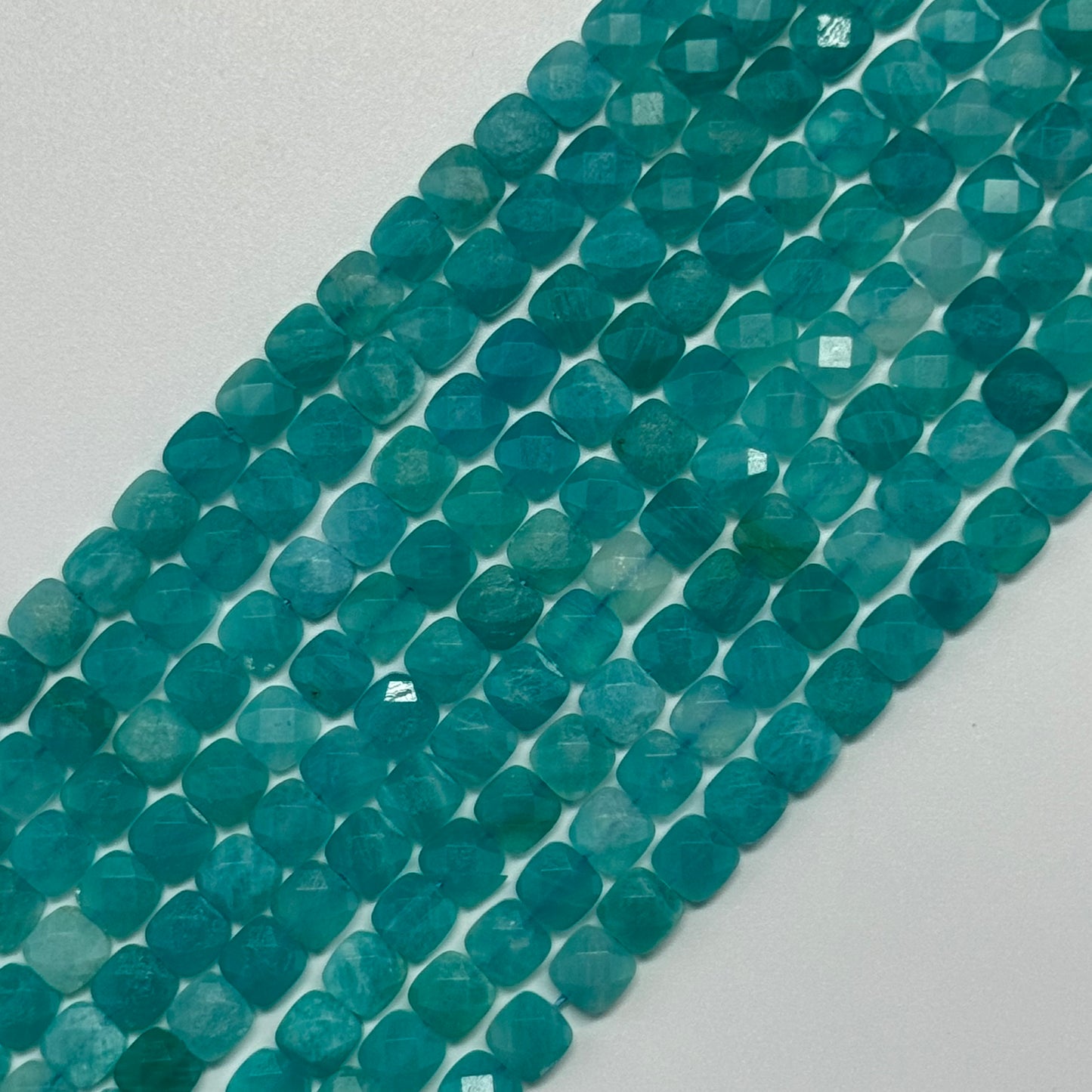 Amazonite Cushion-Cut Square Gemstone Beads