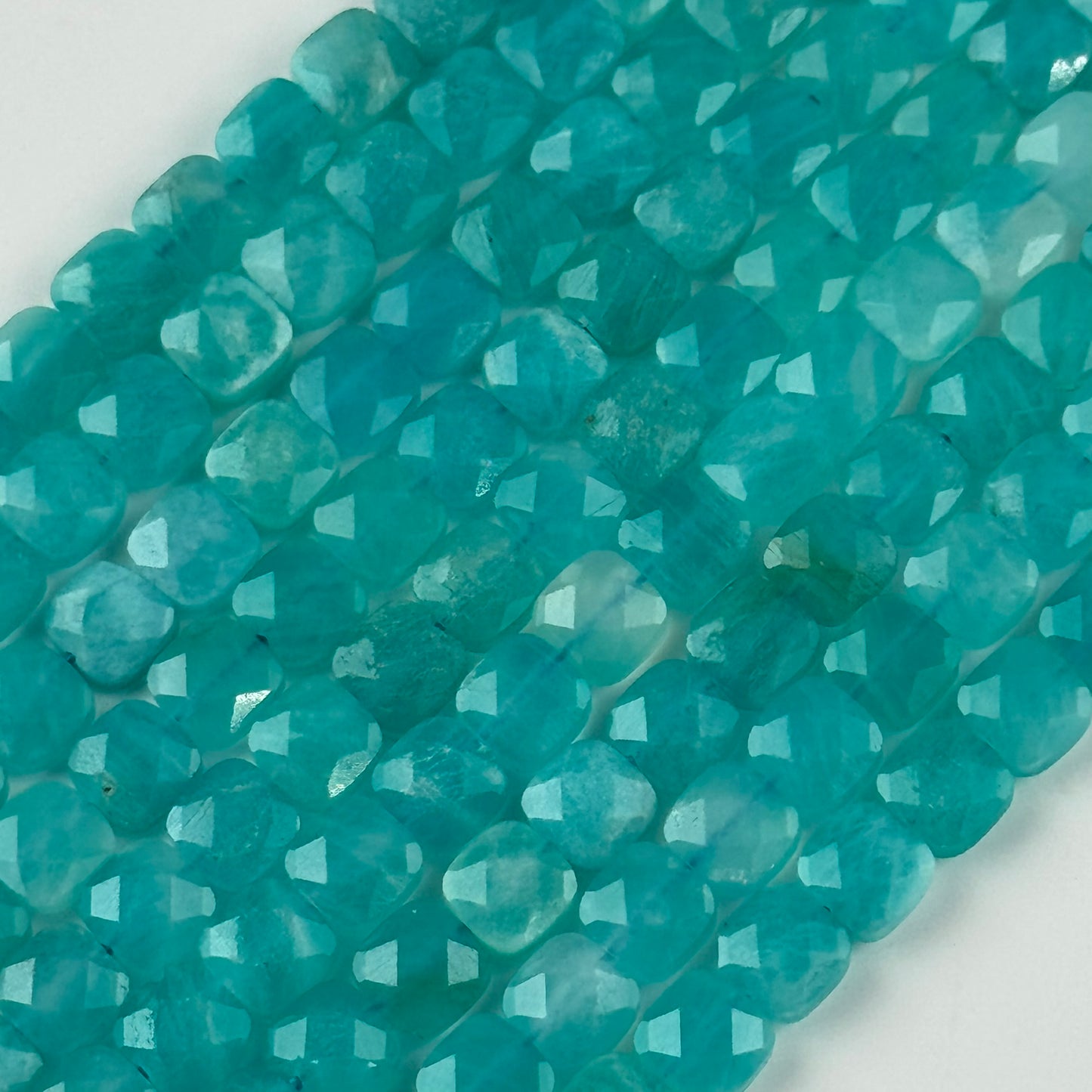 Amazonite Cushion-Cut Square Gemstone Beads
