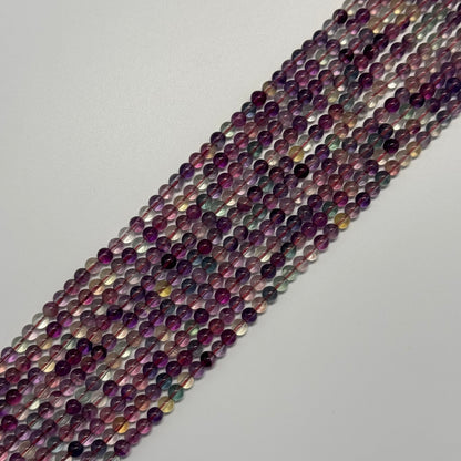 Fluorite Rainbow Pink Polished Round Gemstone Beads (AA Quality)