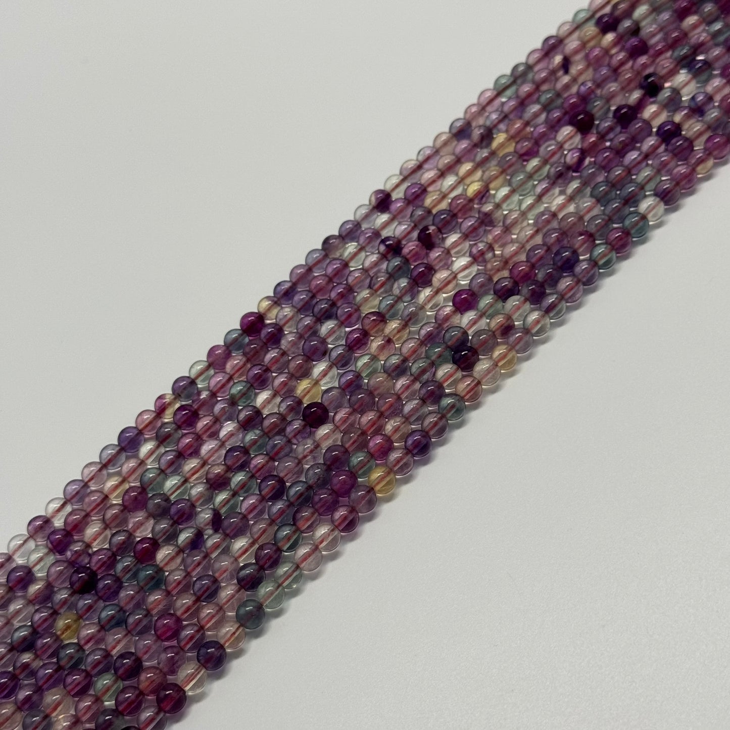 Fluorite Rainbow Pink Polished Round Gemstone Beads (AA Quality)