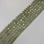 Aquamarine Faceted Square Beads