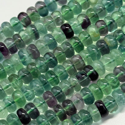 Fluorite Rainbow Polished Rondelle Gemstone Beads (A Quality)