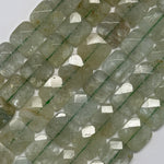 Aquamarine Faceted Square Beads