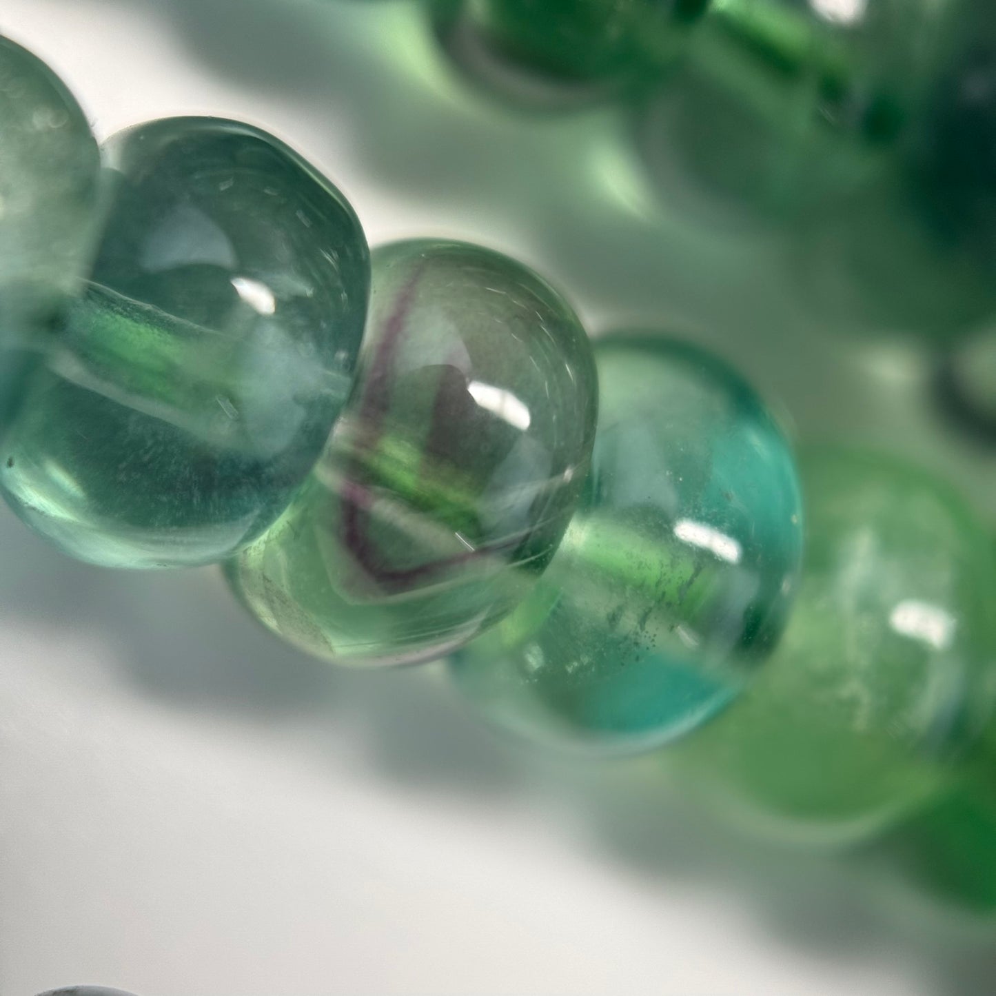 Fluorite Rainbow Polished Rondelle Gemstone Beads (A Quality)