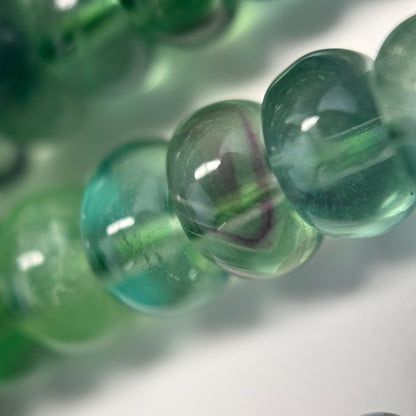 Fluorite Rainbow Polished Rondelle Gemstone Beads (A Quality)