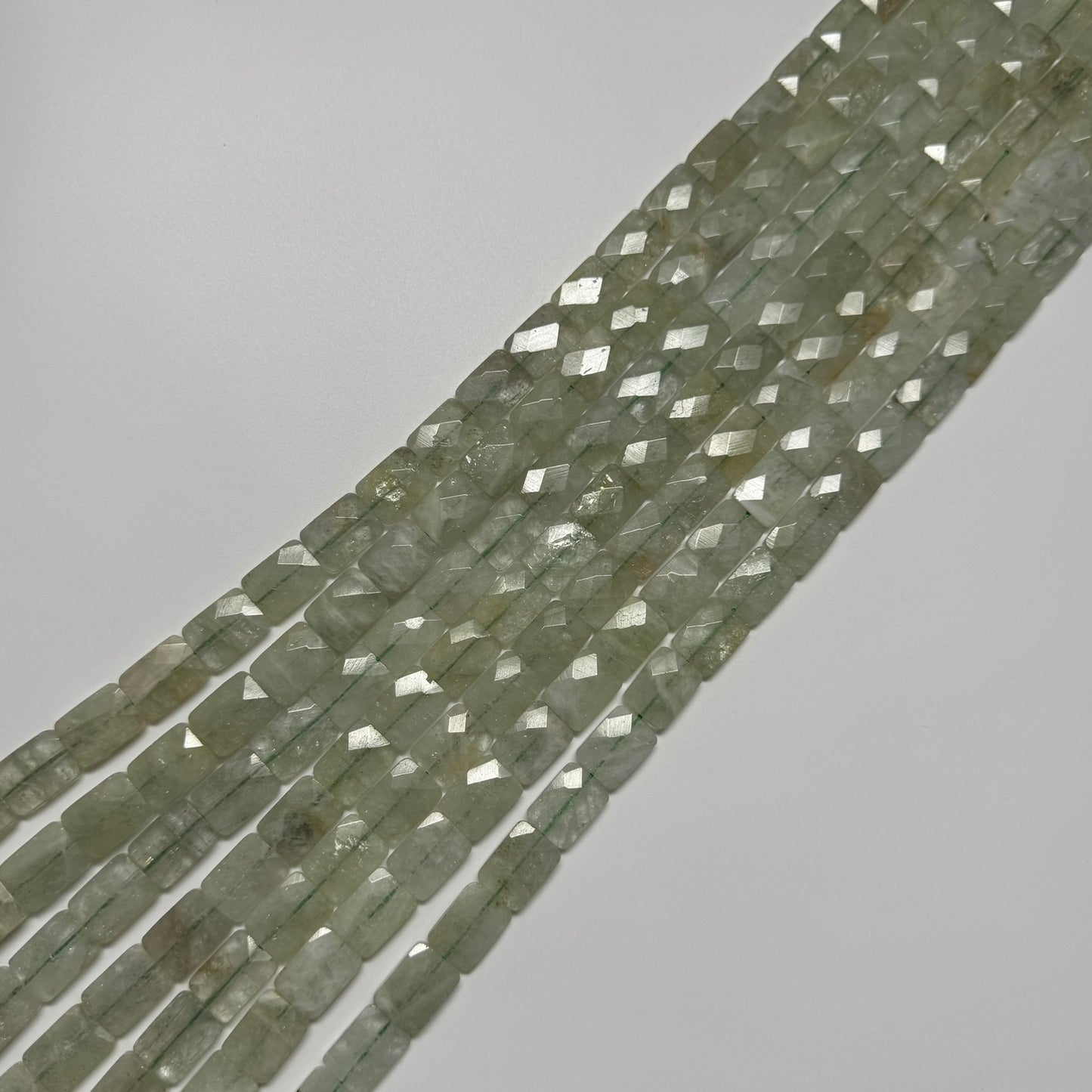 Aquamarine Faceted Rectangle Beads