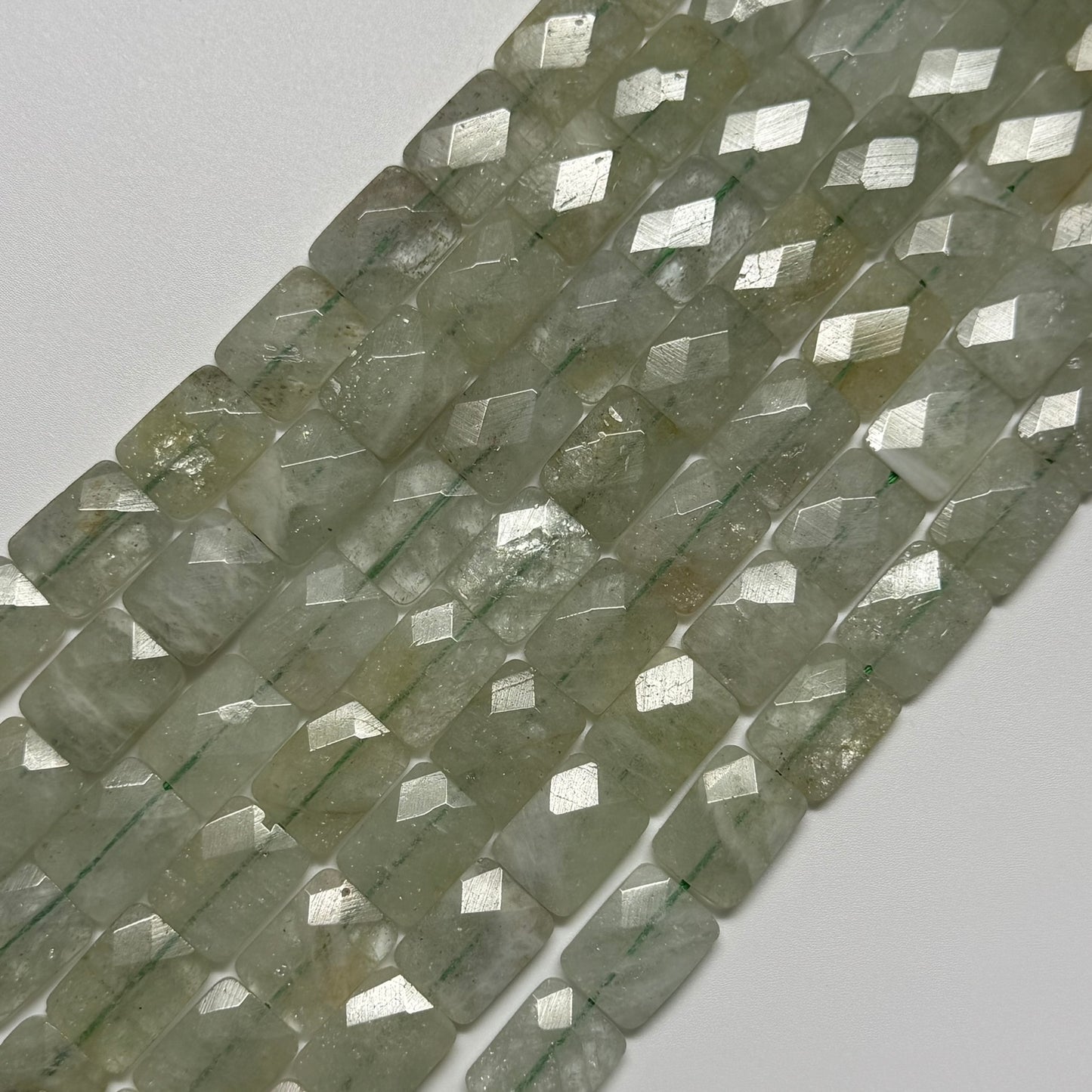 Aquamarine Faceted Rectangle Beads