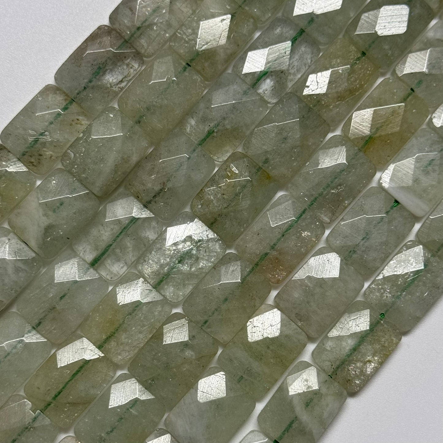 Aquamarine Faceted Rectangle Beads