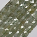 Aquamarine Faceted Rectangle Beads