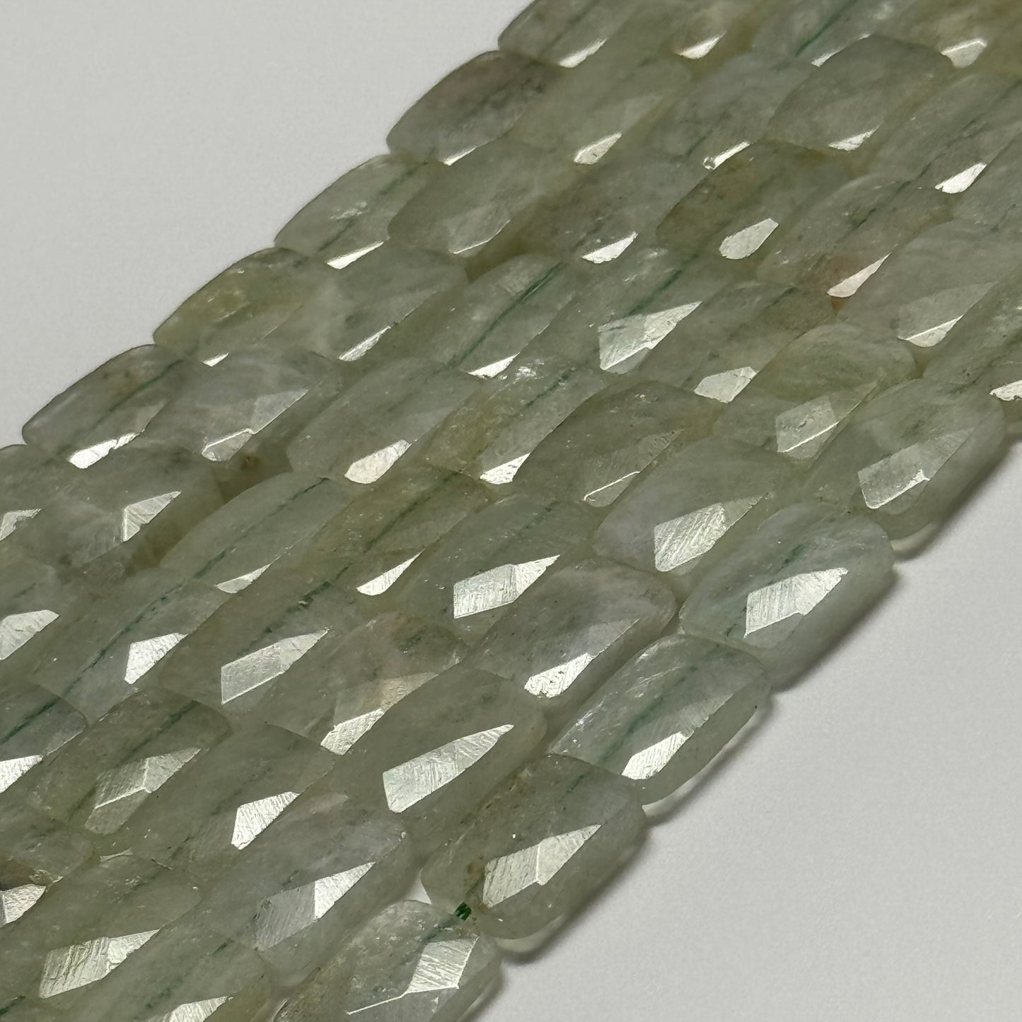 Aquamarine Faceted Rectangle Beads
