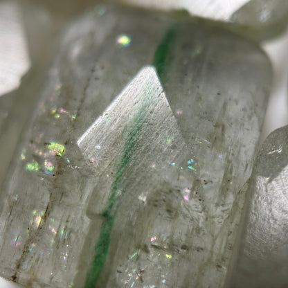 Green Aquamarine Faceted Rectangular Beads - (AA Quality)