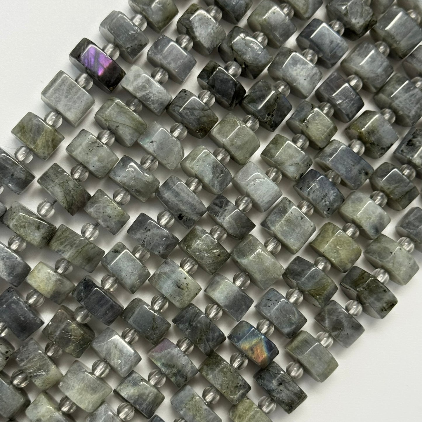 Labradorite Flat Hexagon (Six Sided) Beads
