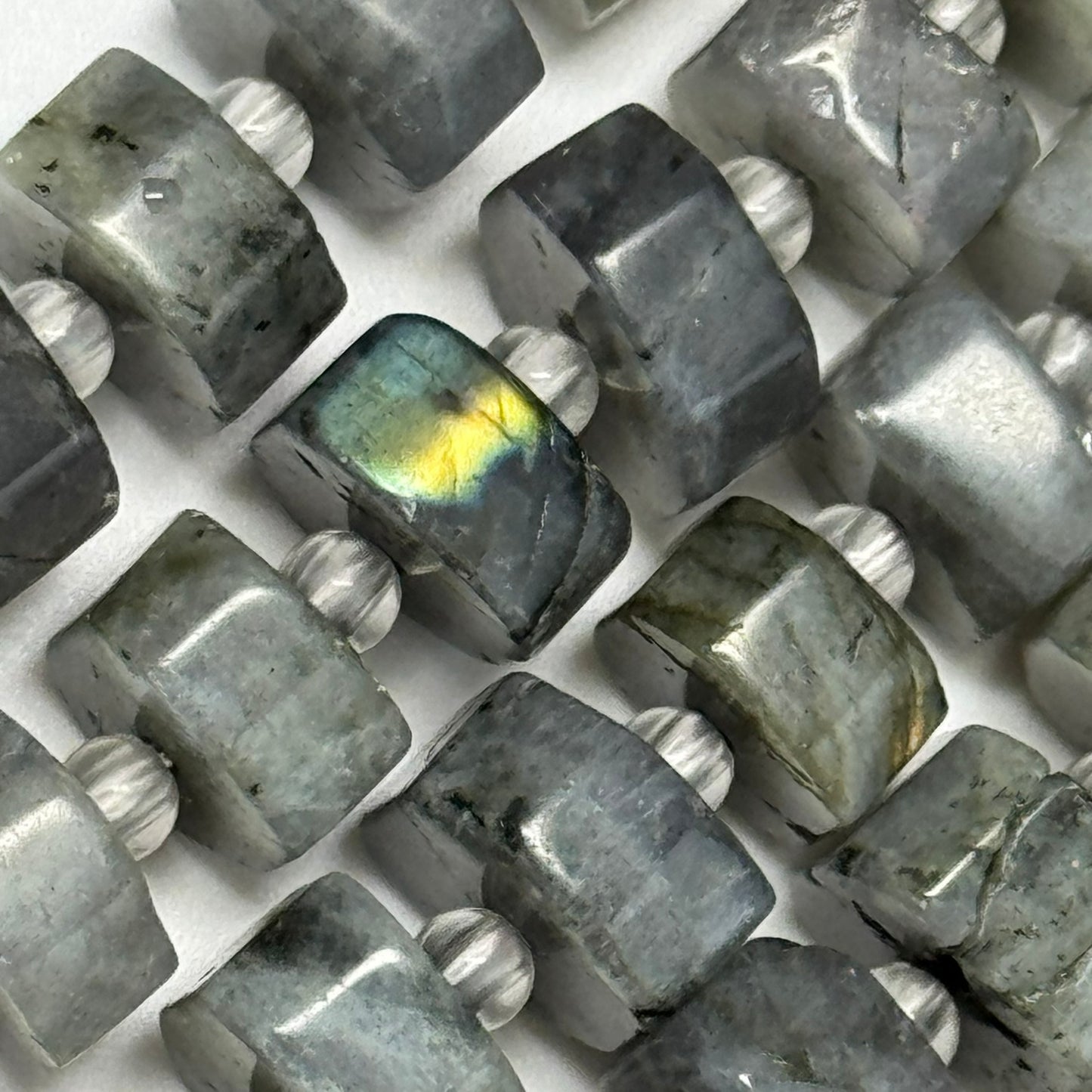 Labradorite Flat Hexagon (Six Sided) Beads