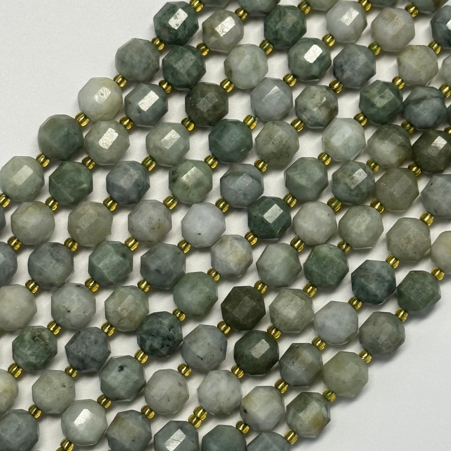 Burmese Jade Dodecahedron Gemstone Beads