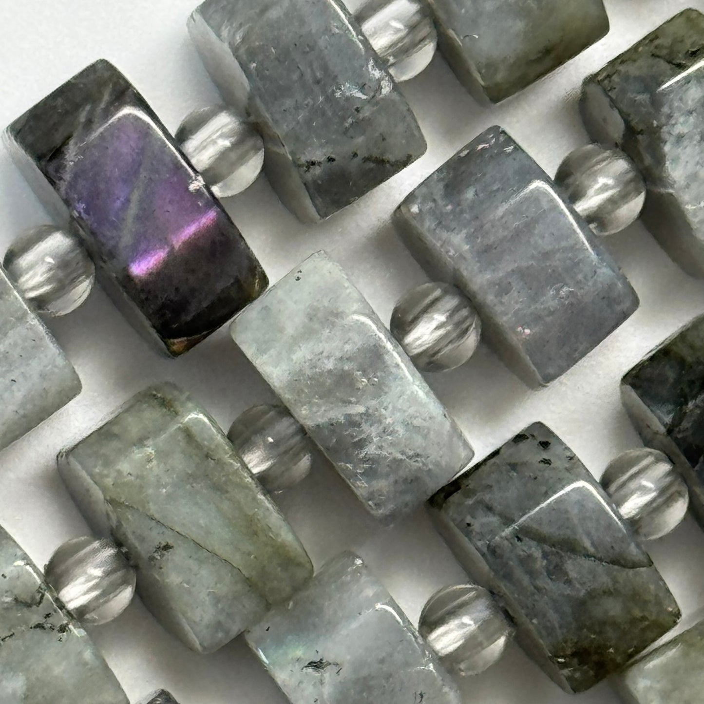 Labradorite Flat Hexagon (Six Sided) Beads