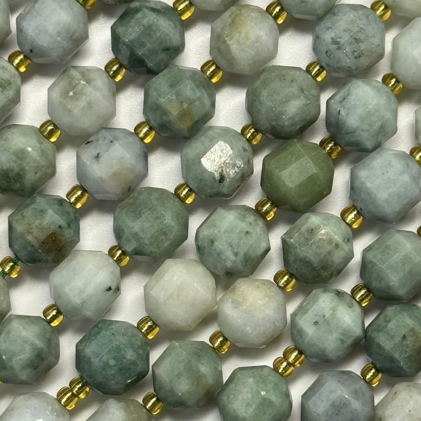 Burmese Jade Dodecahedron Gemstone Beads
