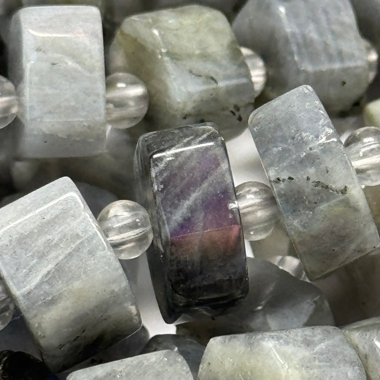 Labradorite Flat Hexagon (Six Sided) Beads