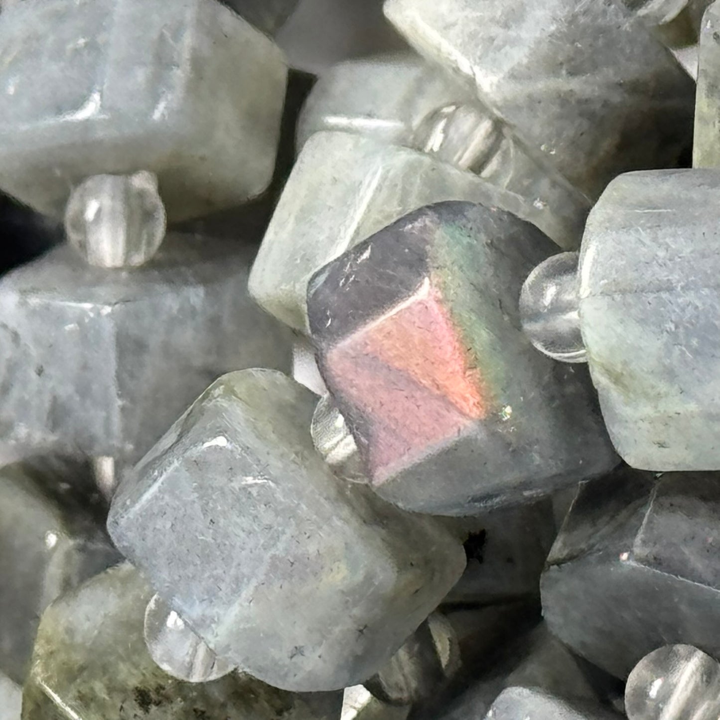 Labradorite Flat Hexagon (Six Sided) Beads