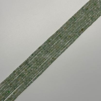 Burmese Jade Faceted Rondelle Gemstone Beads