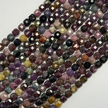 Multicolor Tourmaline Square Beads