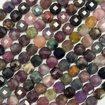 Multicolor Tourmaline Square Beads