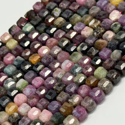 Multicolor Tourmaline Square Beads