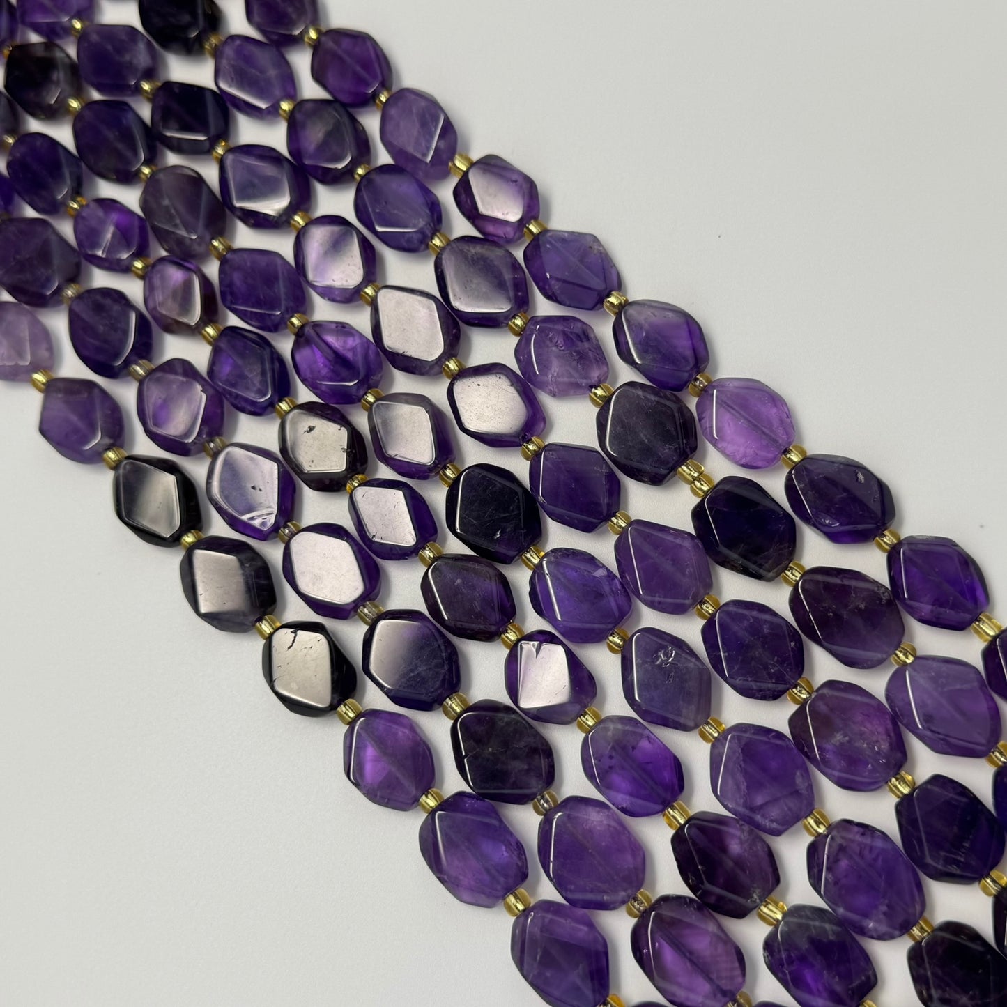 Amethyst Flat Diamond Beads