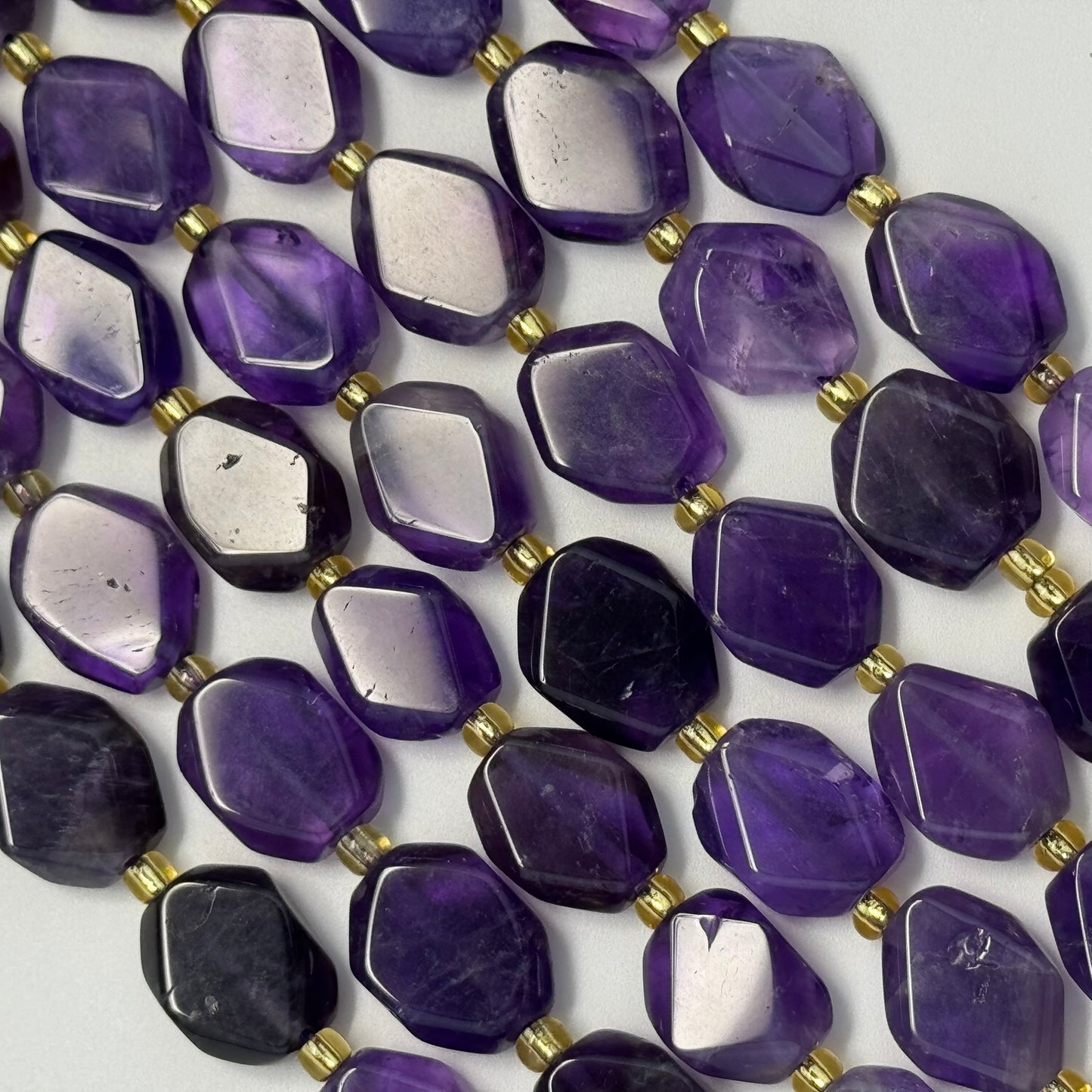 Amethyst Flat Diamond Beads
