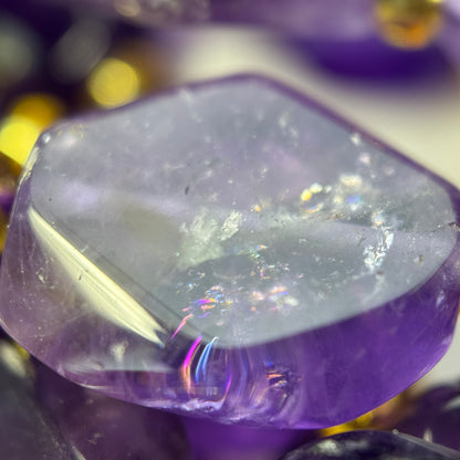 Amethyst Flat Diamond-Cut Beads