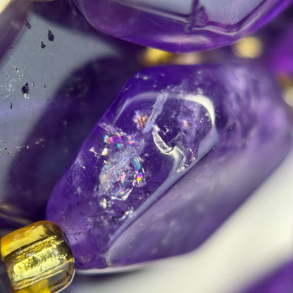 Amethyst Flat Diamond-Cut Beads