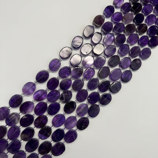 Amethyst Flat Oval Beads