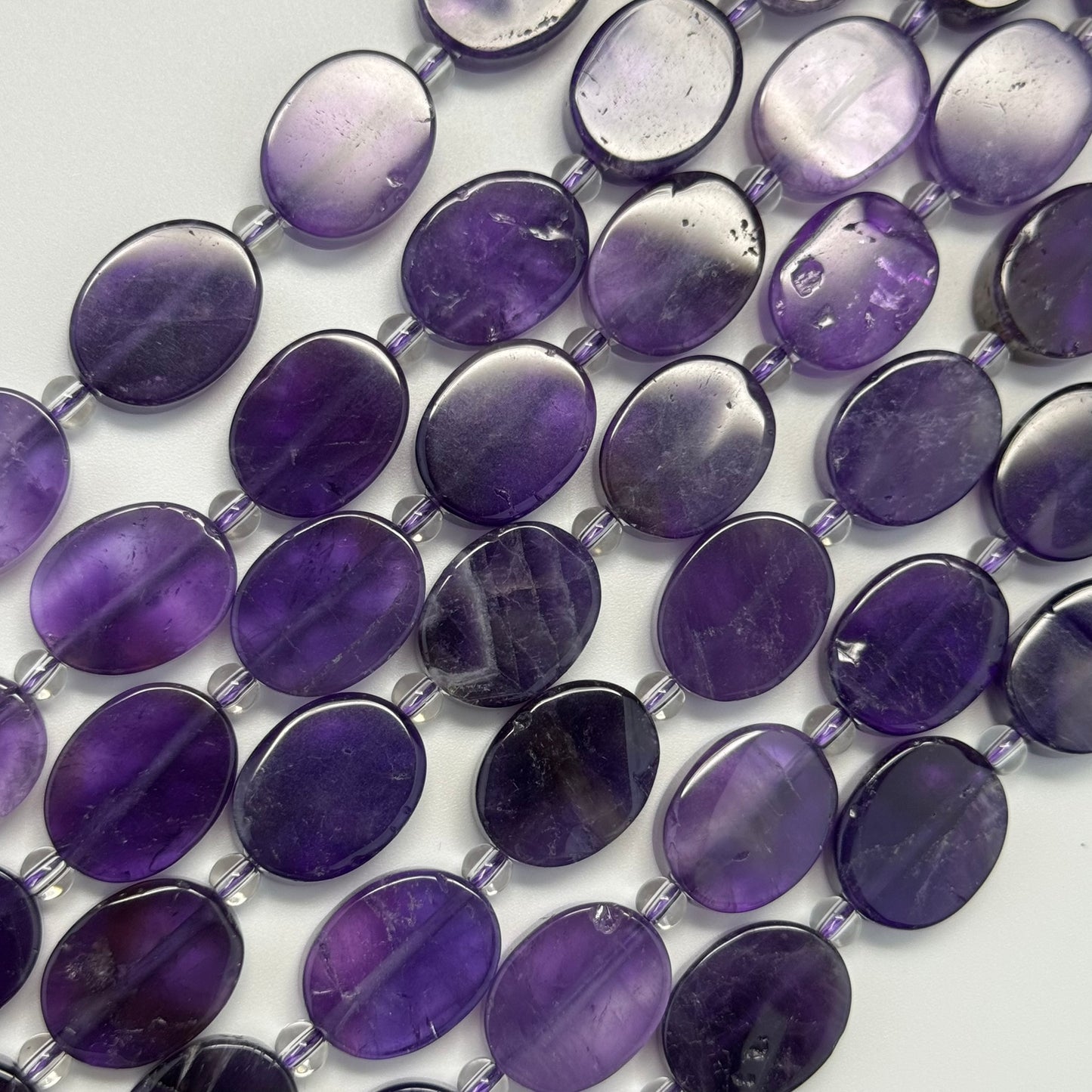 Amethyst Flat Oval Beads