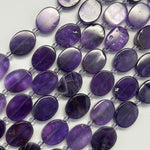 Amethyst Flat Oval Beads
