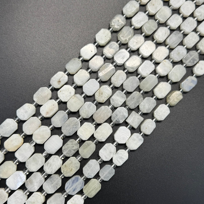 Faceted Rectangular Semi Precious Stone Beads