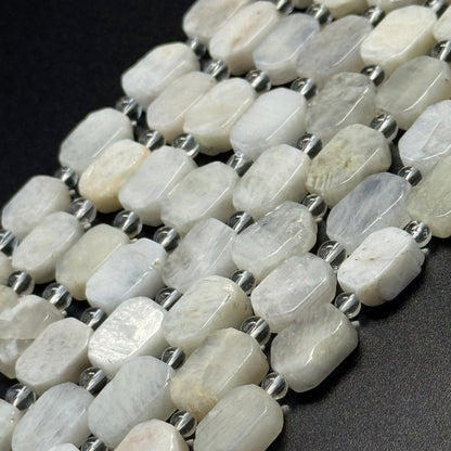 Moonstone Rainbow Rectangular Beads - (A Quality)