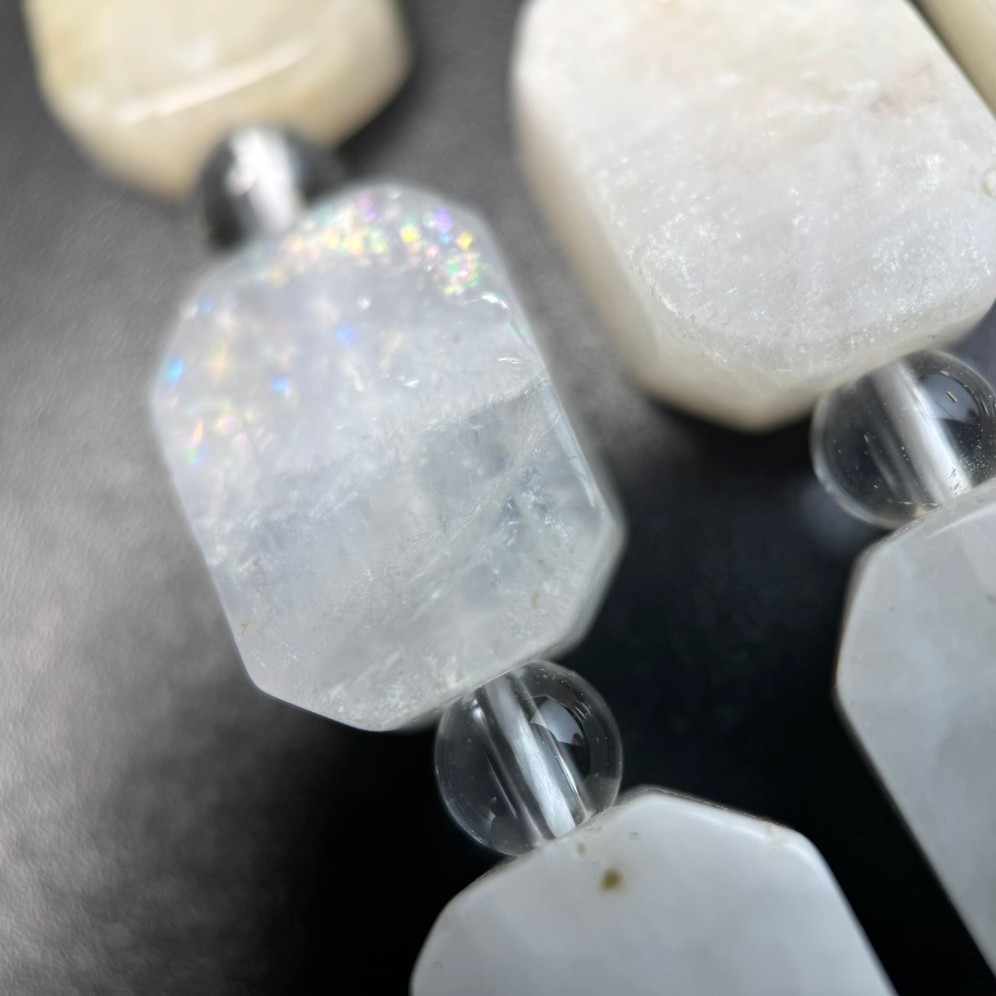 Rainbow Moonstone Rectangular Beads
