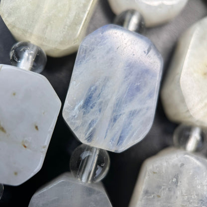 Moonstone Rainbow Rectangular Beads - (A Quality)