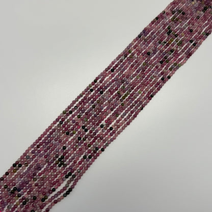 Pink Tourmaline Polished Round Beads for October Birthstone Jewelry