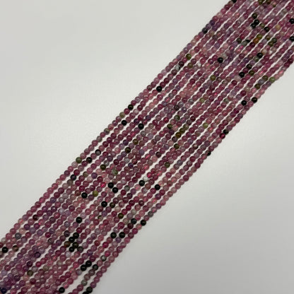 Pink Tourmaline Polished Round Beads for October Birthstone Jewelry