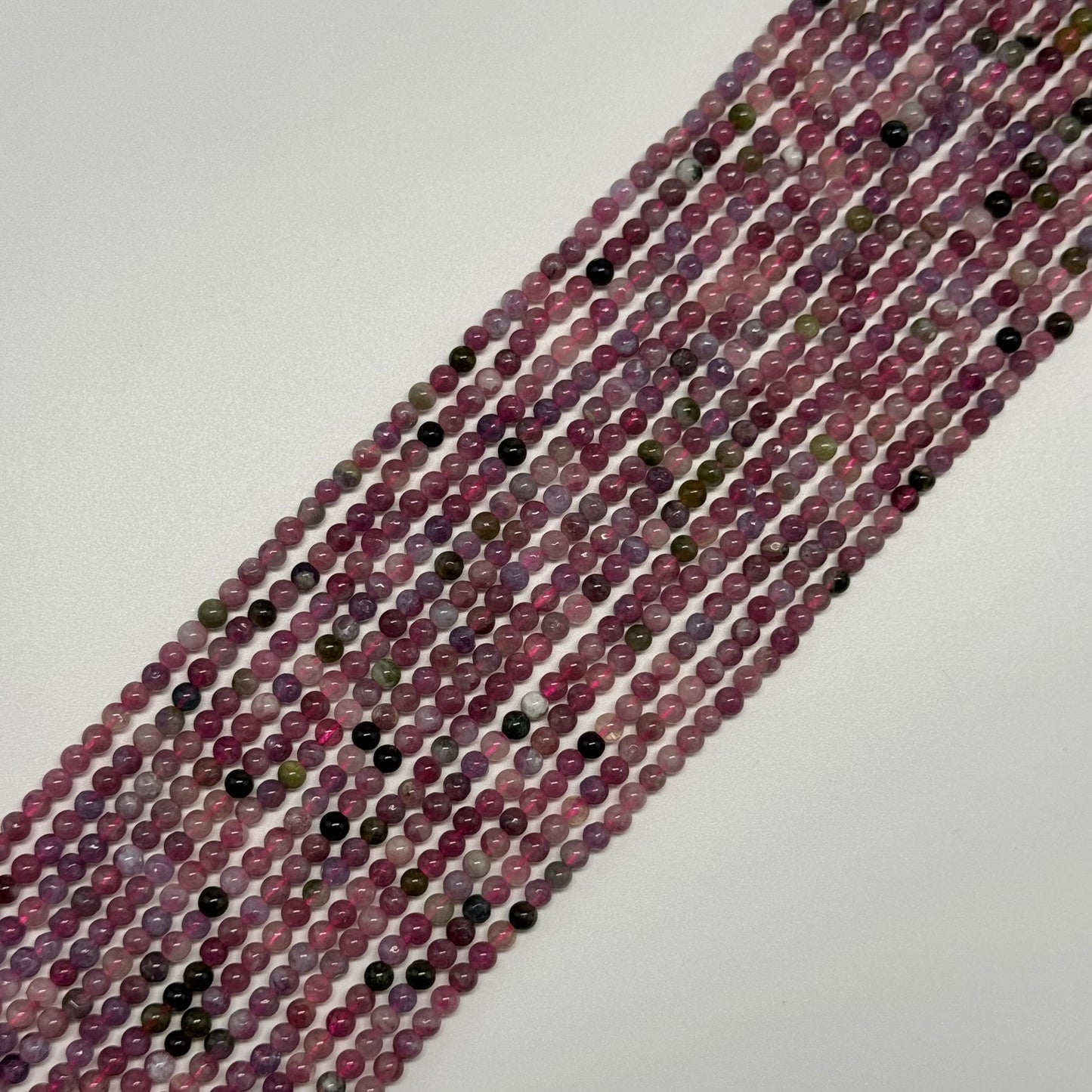 Pink Tourmaline Polished Round Beads for October Birthstone Jewelry