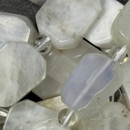 Moonstone Rainbow Rectangular Beads - (A Quality)