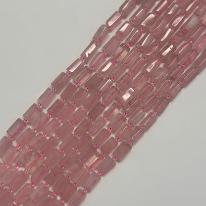 Rose Quartz Cylinder Beads