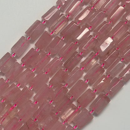 Rose Quartz Cylinder Beads