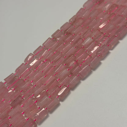 Rose Quartz Cylinder Beads