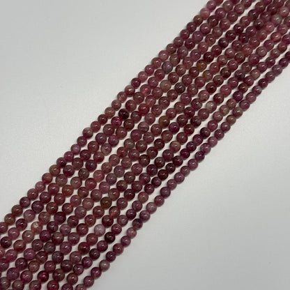 Pink Tourmaline Polished Round Beads for October Birthstone Jewelry