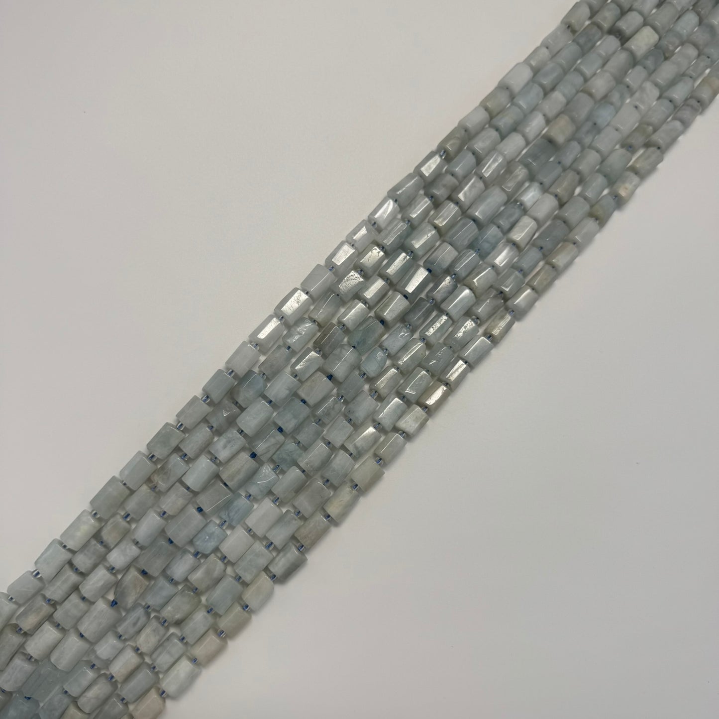 Aquamarine Cylinder Beads