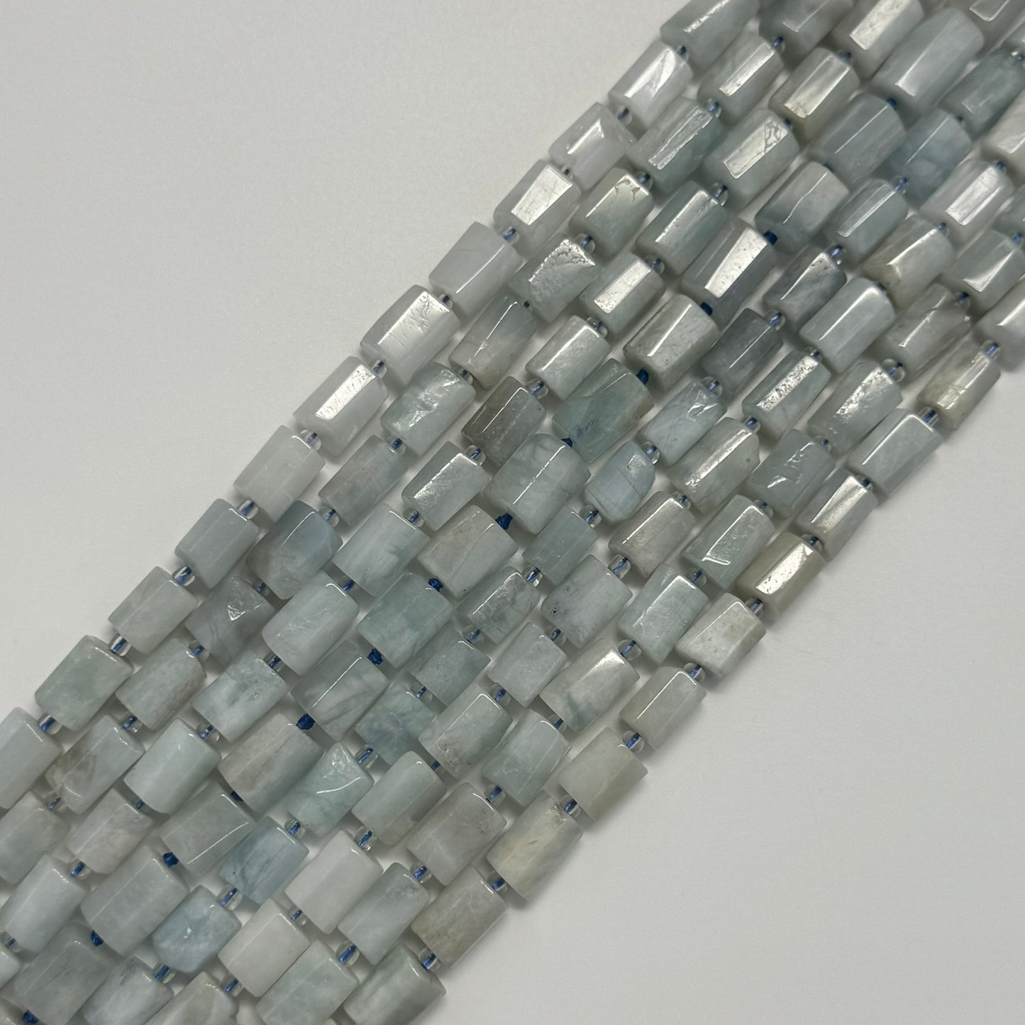Aquamarine Cylinder Beads