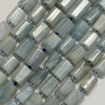 Aquamarine Cylinder Beads